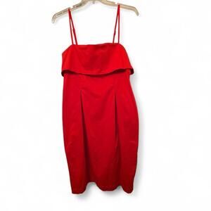 Anthropologie Elegant Red Spaghetti‎ Strap Dress
